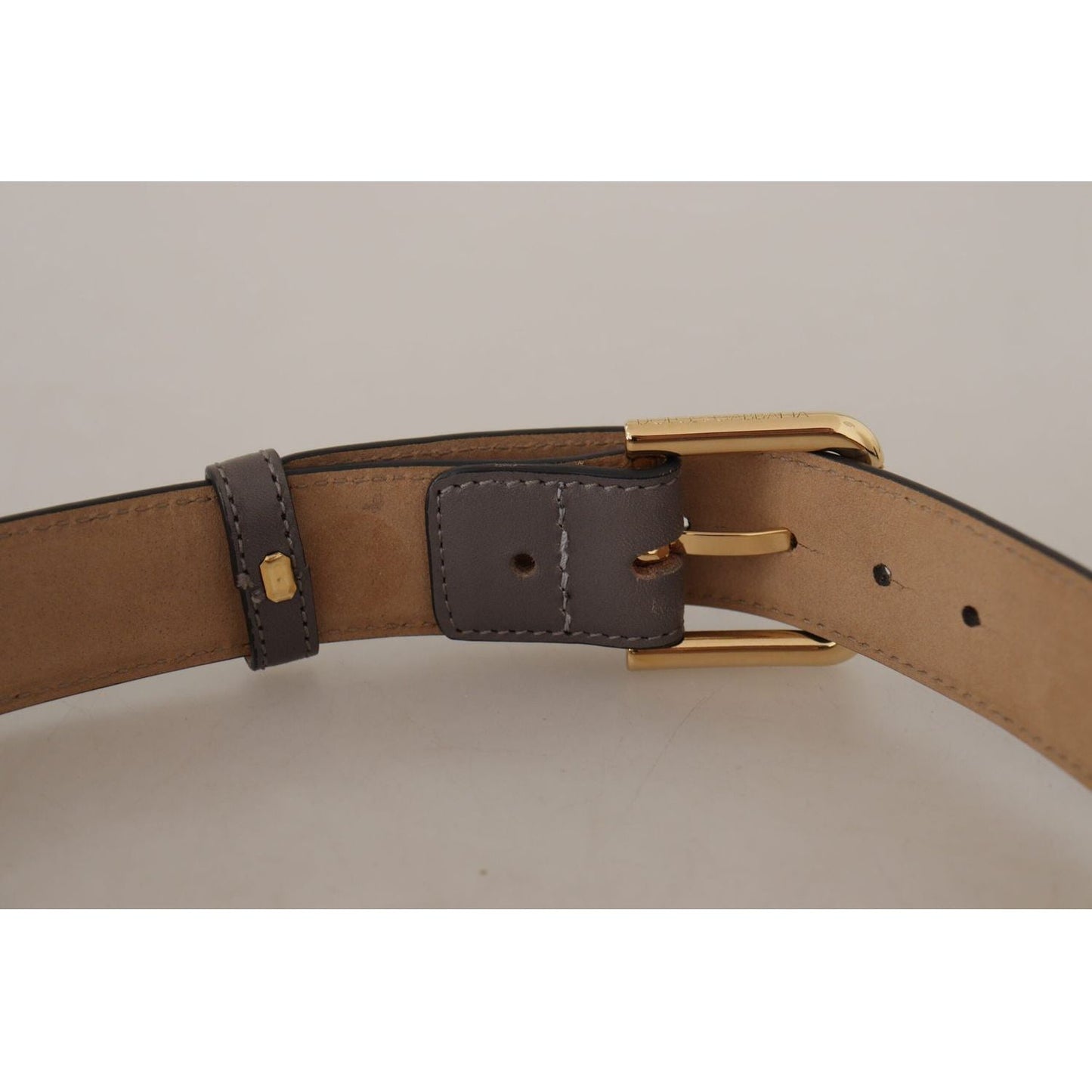 Dolce & Gabbana Elegant Engraved Buckle Leather Belt Dolce & Gabbana