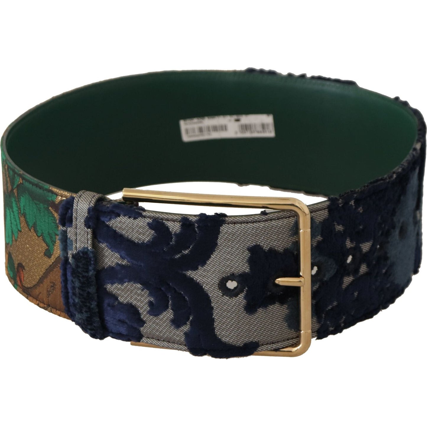 Dolce & Gabbana Elegant Green Leather Belt with Logo Buckle Dolce & Gabbana