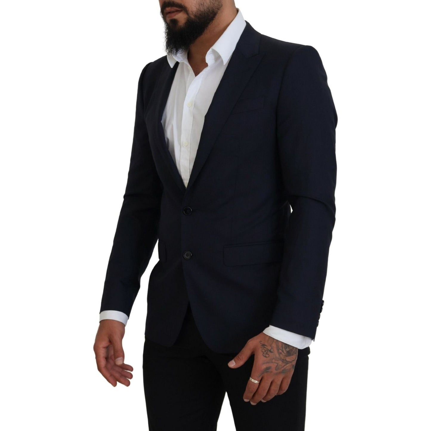 Dolce & Gabbana Elegant Blue Wool Silk Blazer Jacket Dolce & Gabbana