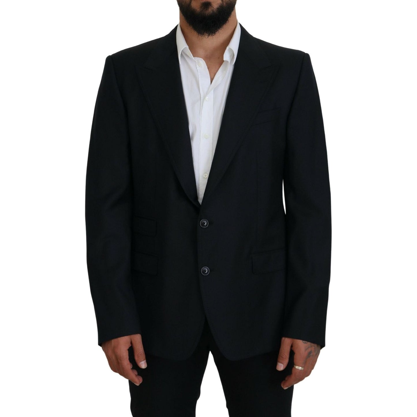 Dolce & Gabbana Elegant Dark Blue Single Breasted Blazer Dolce & Gabbana