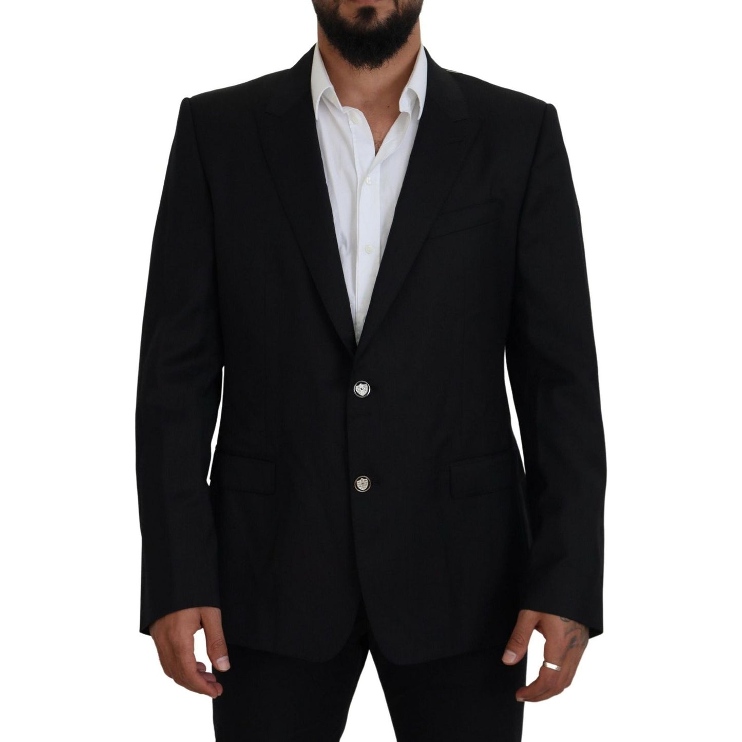 Dolce & Gabbana Elegant Black Martini Wool Blazer Dolce & Gabbana