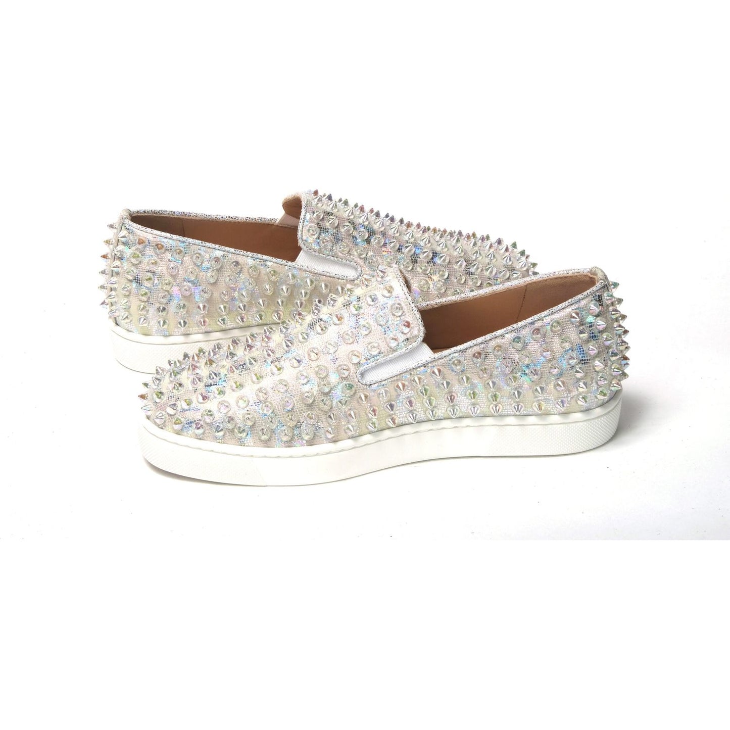 Christian Louboutin White Ab/Clear Ab Roller Boat Woman Flat Sneaker Christian Louboutin