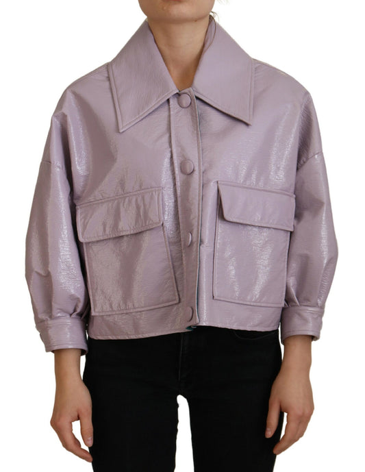 Chic Purple Cropped Jacket - A Style Statement