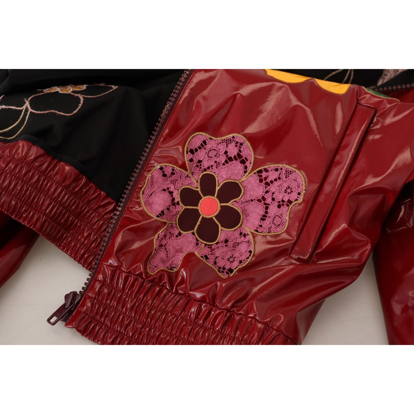 Dolce & Gabbana Maroon Floral Luxe Jacket Dolce & Gabbana