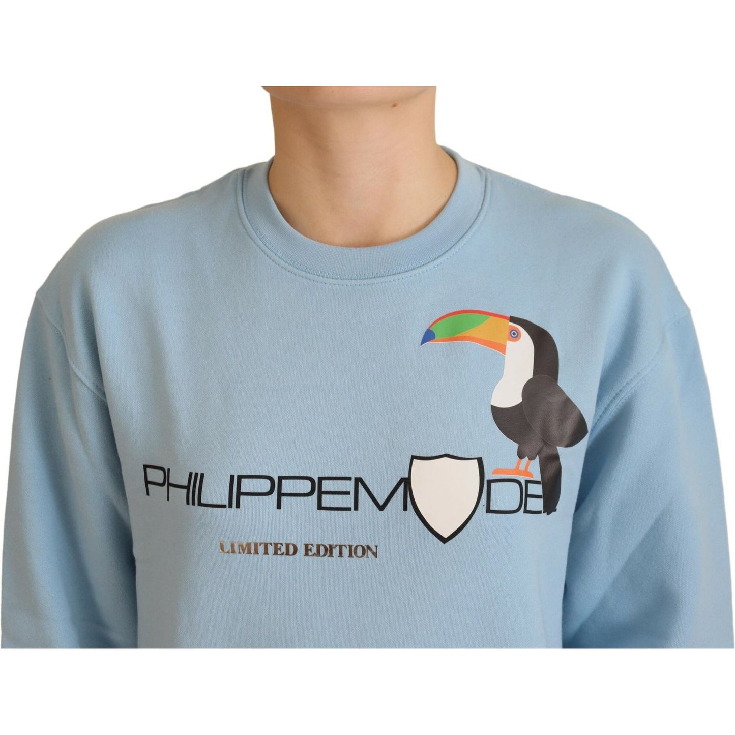 Philippe Model Chic Light Blue Logo Embellished Sweater Philippe Model