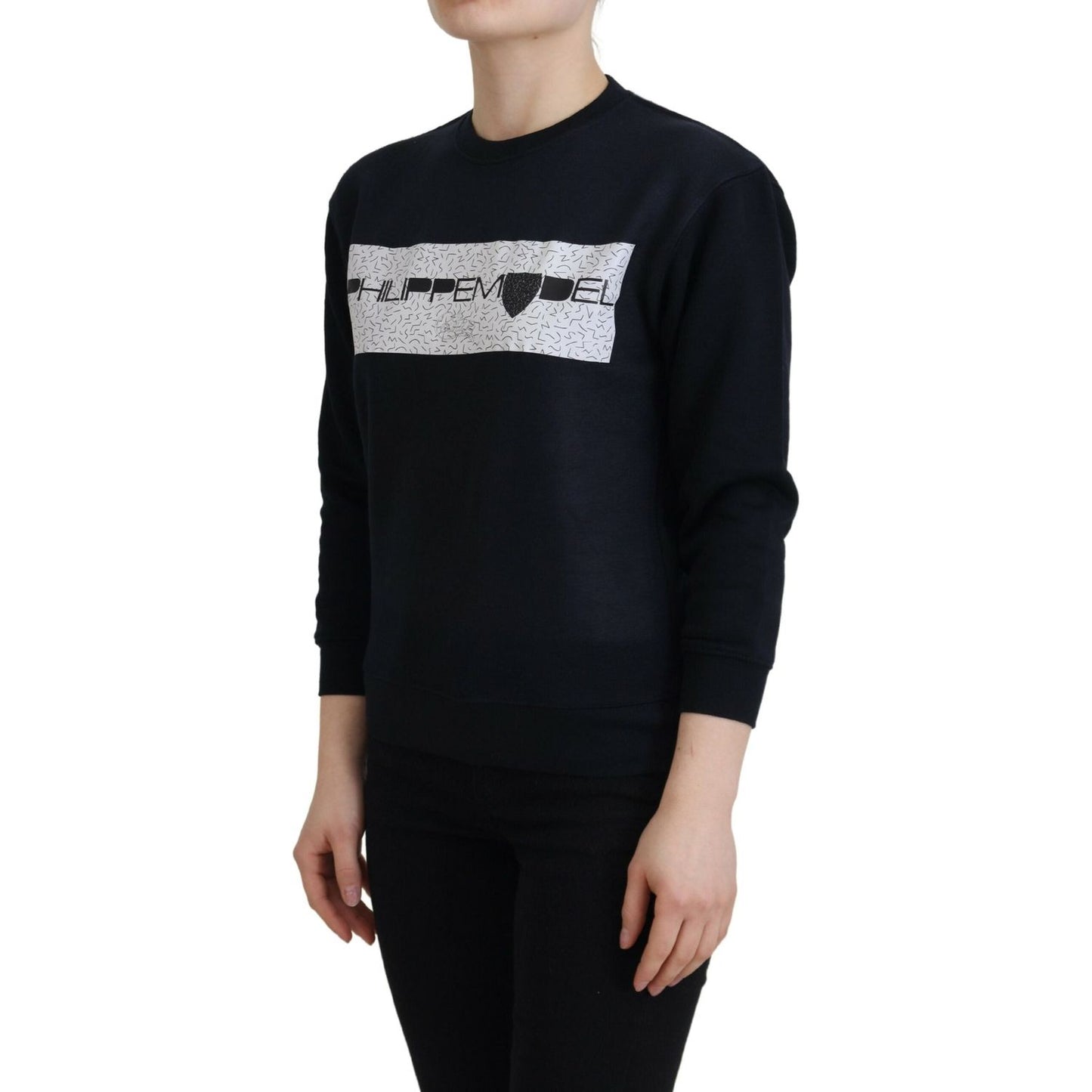 Philippe Model Chic Black Printed Cotton Sweater Philippe Model