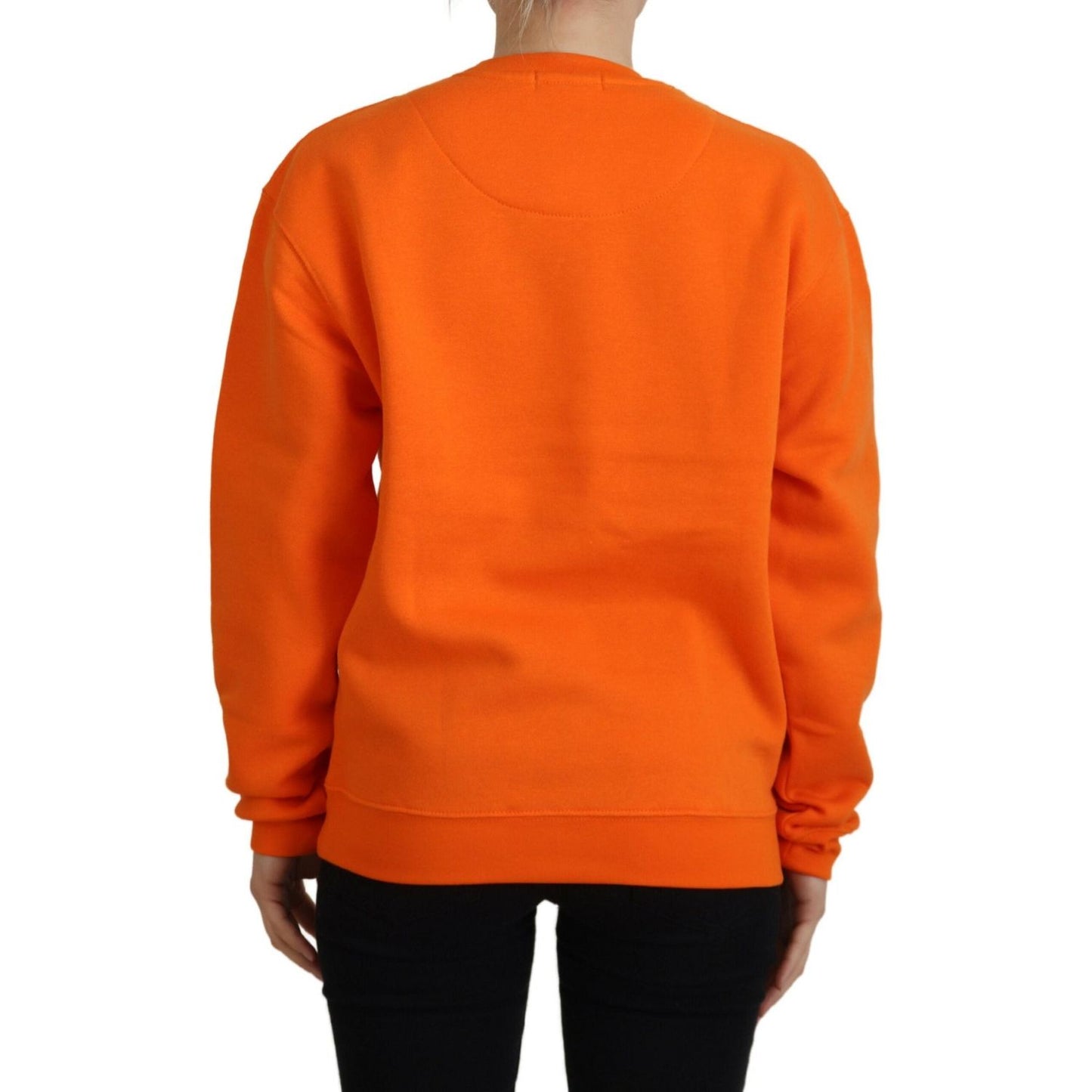 Philippe Model Chic Orange Printed Long Sleeve Pullover Sweater Philippe Model