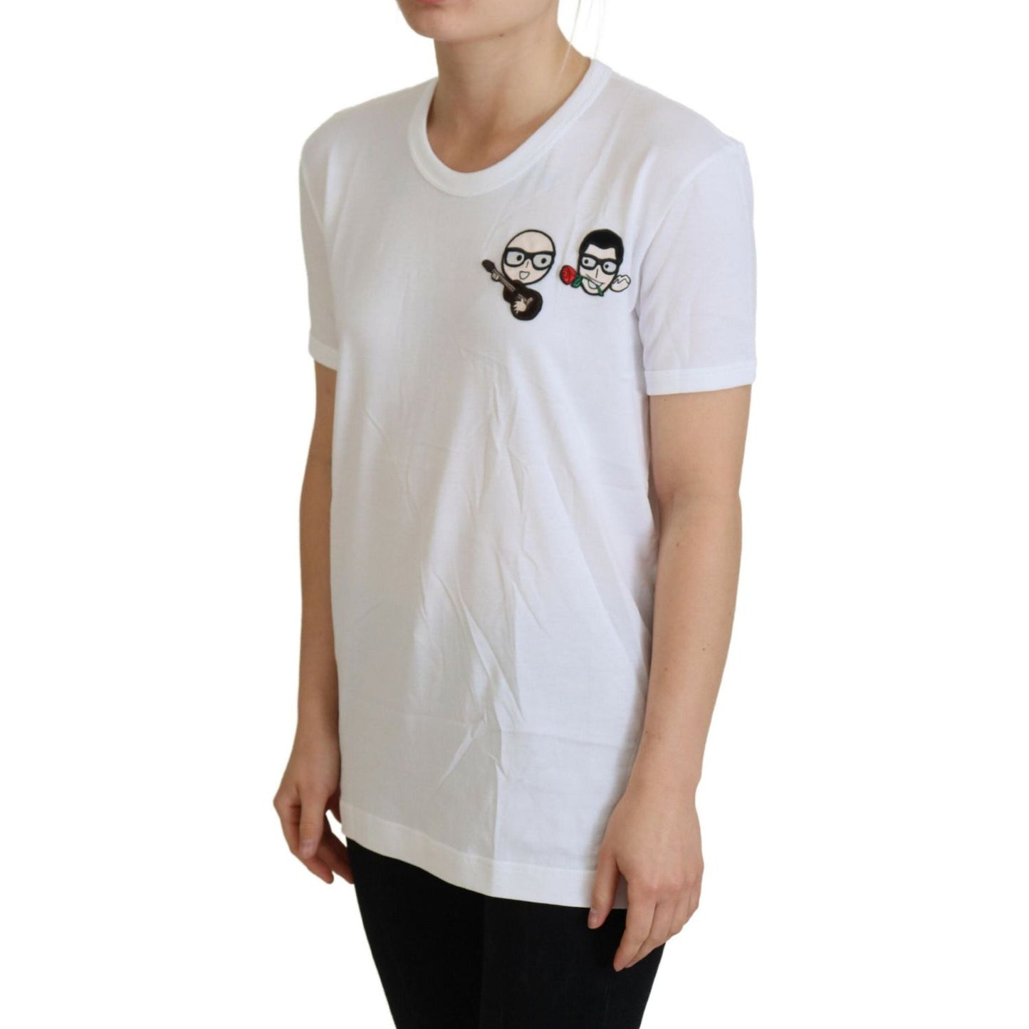 Dolce & Gabbana Elegant White Crewneck Cotton T-Shirt Dolce & Gabbana