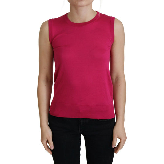 Dolce & Gabbana Chic Pink Silk Sleeveless Tank Top Vest Dolce & Gabbana