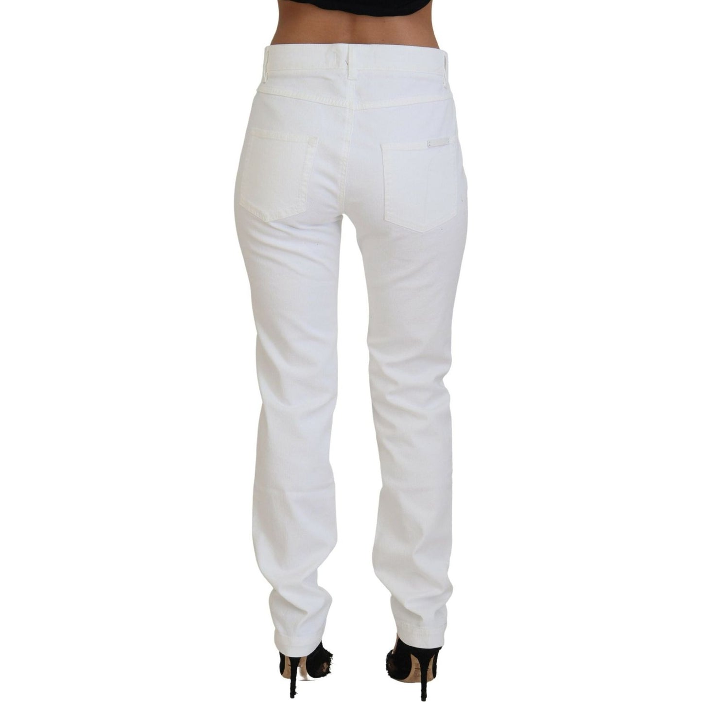 Dolce & Gabbana Elegant White Mid Waist Skinny Jeans Dolce & Gabbana