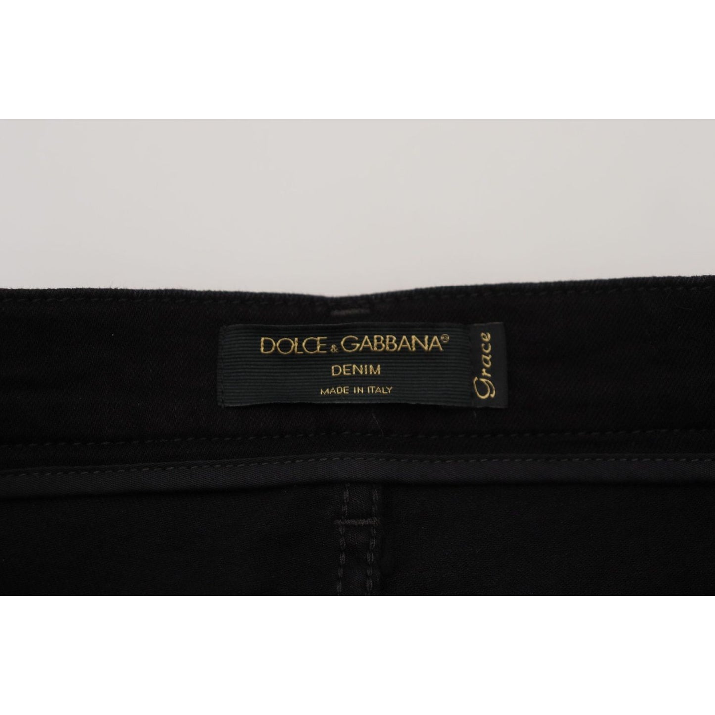 Dolce & Gabbana Chic High Waist Slim Fit Black Jeans Dolce & Gabbana