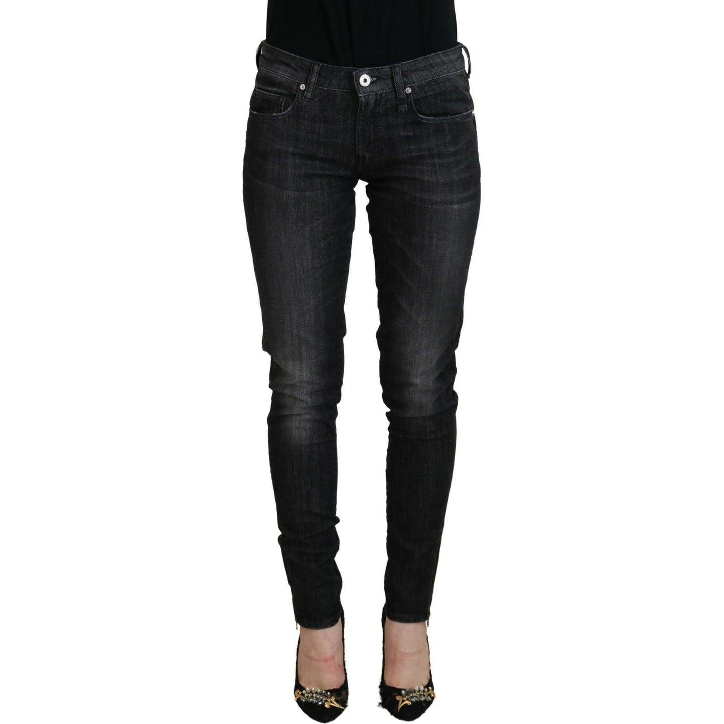 Fiorucci Chic Black Low Waist Skinny Jeans Fiorucci