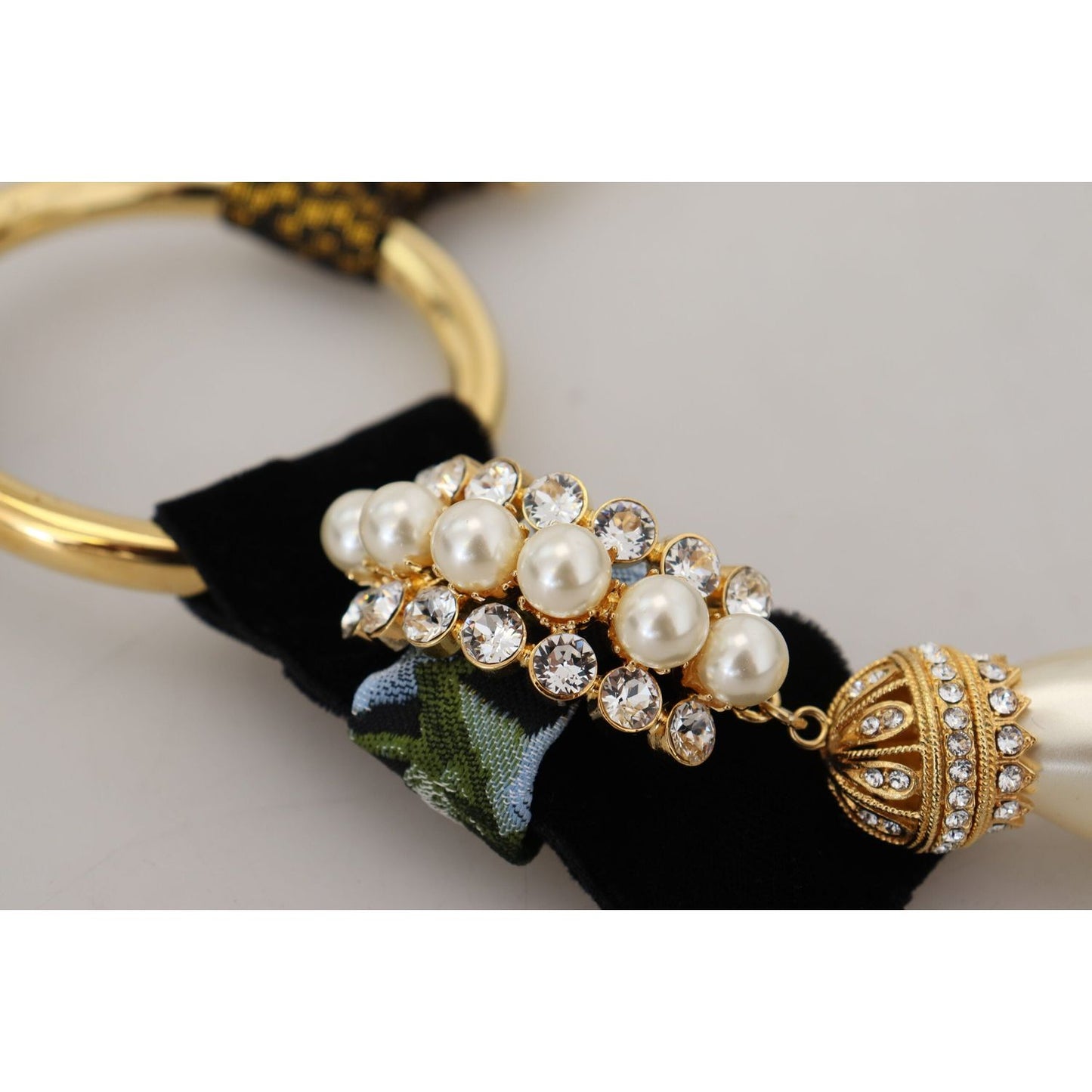 Dolce & Gabbana Elegant Gold Brass Pearl Statement Necklace Dolce & Gabbana