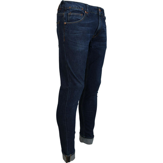 Acht Exquisite Tapered Italian Denim in Blue Acht