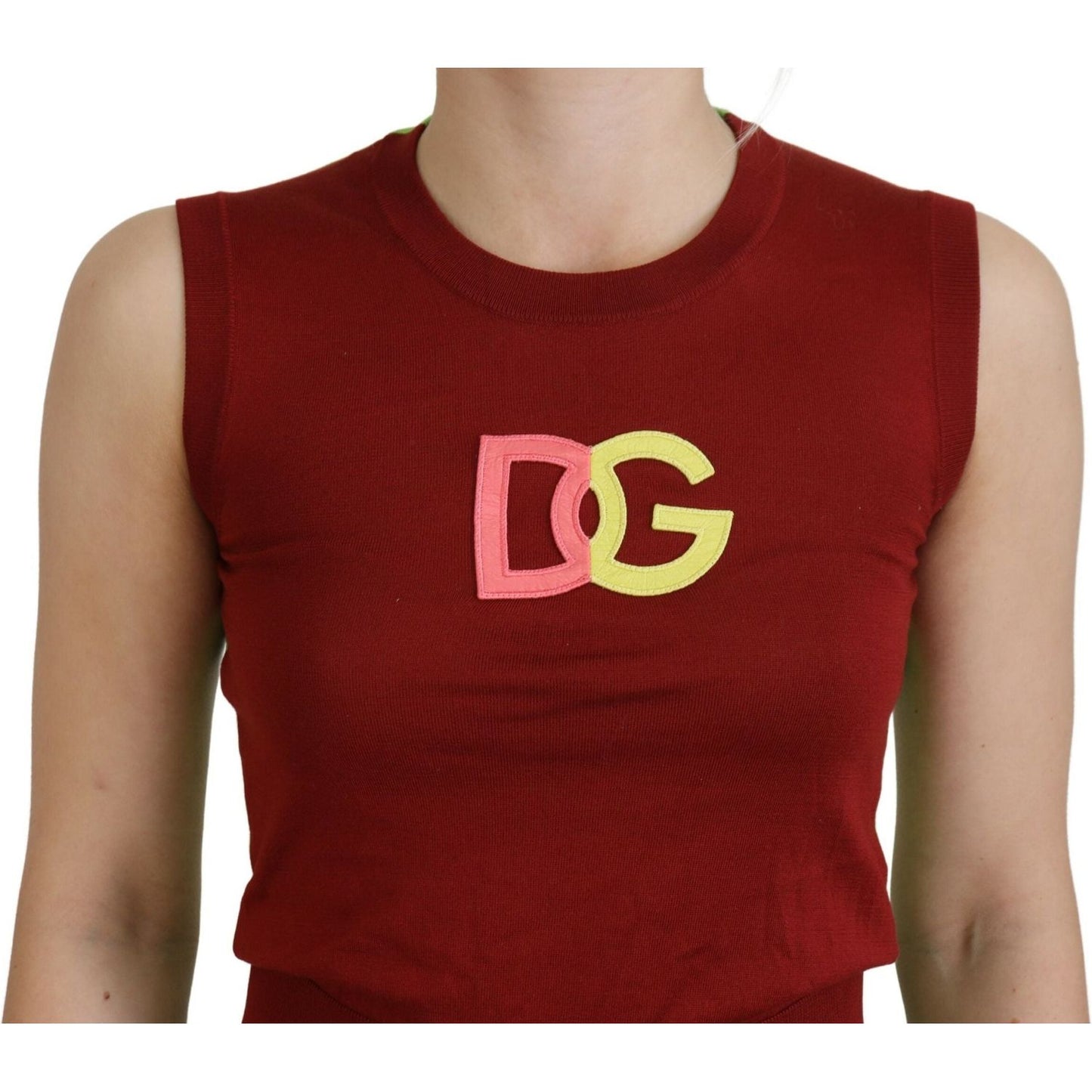 Dolce & Gabbana Elegant Silk Casual Top Red Green Dolce & Gabbana