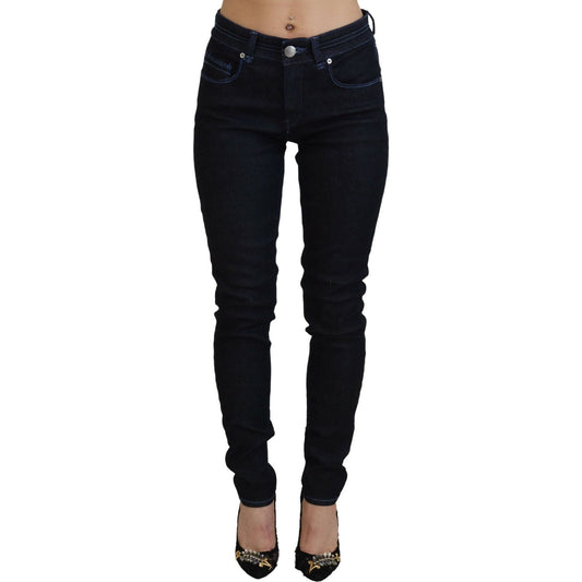 Acht Chic Slim-Fit Cotton Denim in Dark Blue Acht