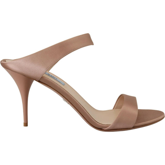 Glimmering Rose Gold Leather Heels