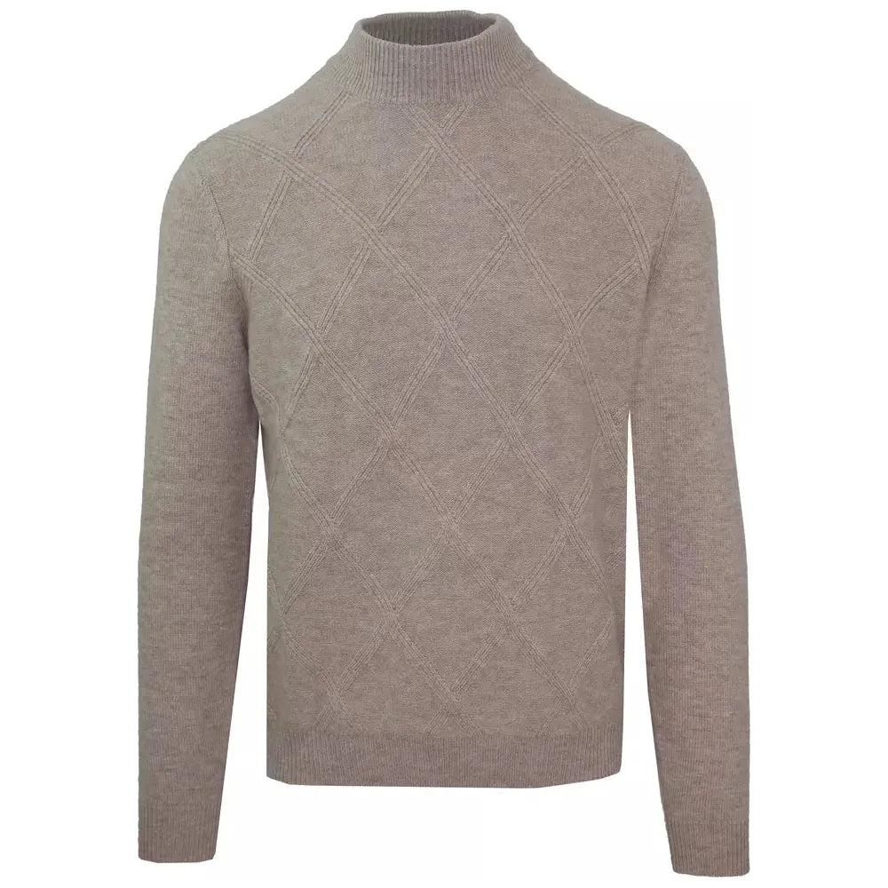 Malo Diamond Stitch Wool Cashmere Turtleneck Malo