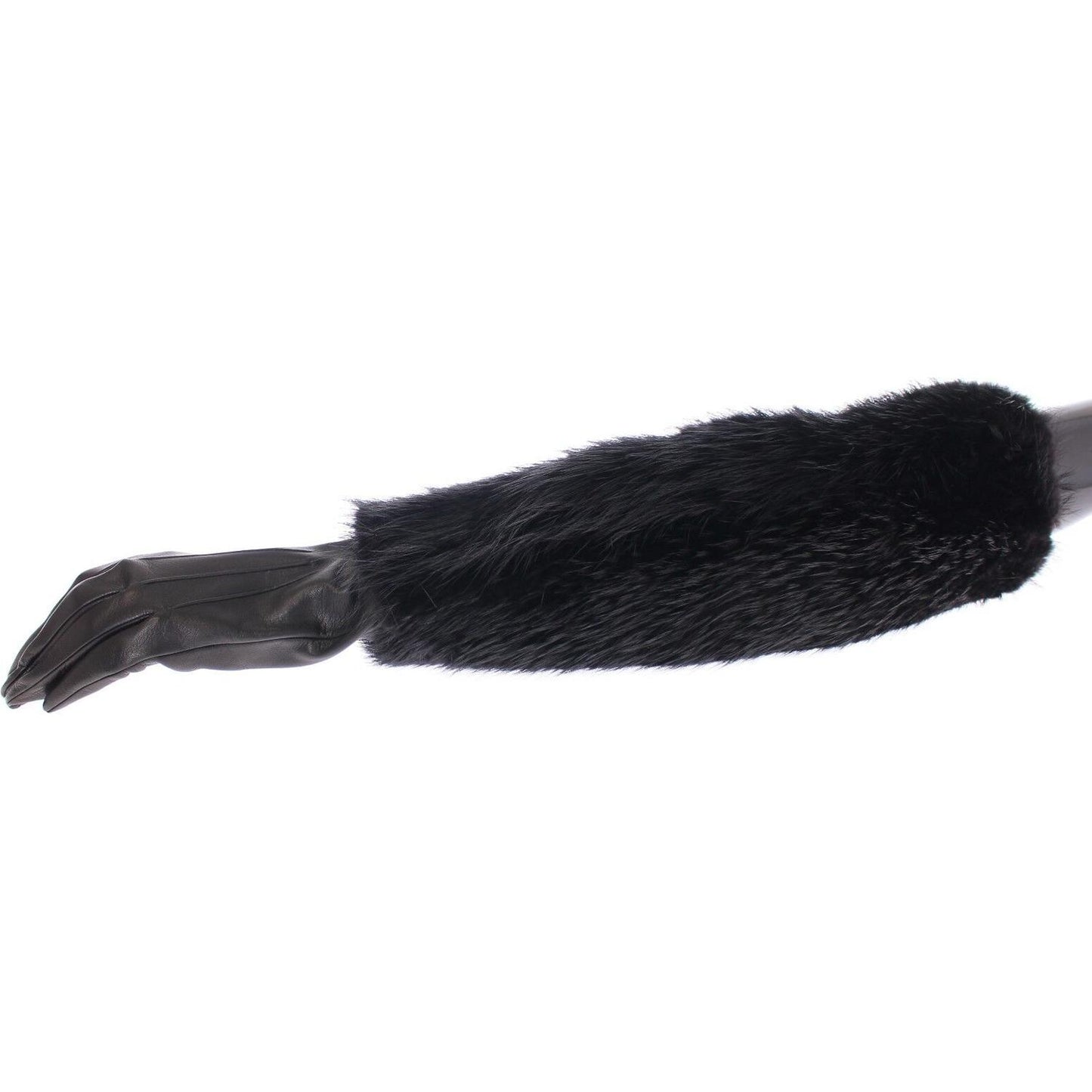 Dolce & Gabbana Elegant Elbow-Length Beaver Fur Gloves Dolce & Gabbana