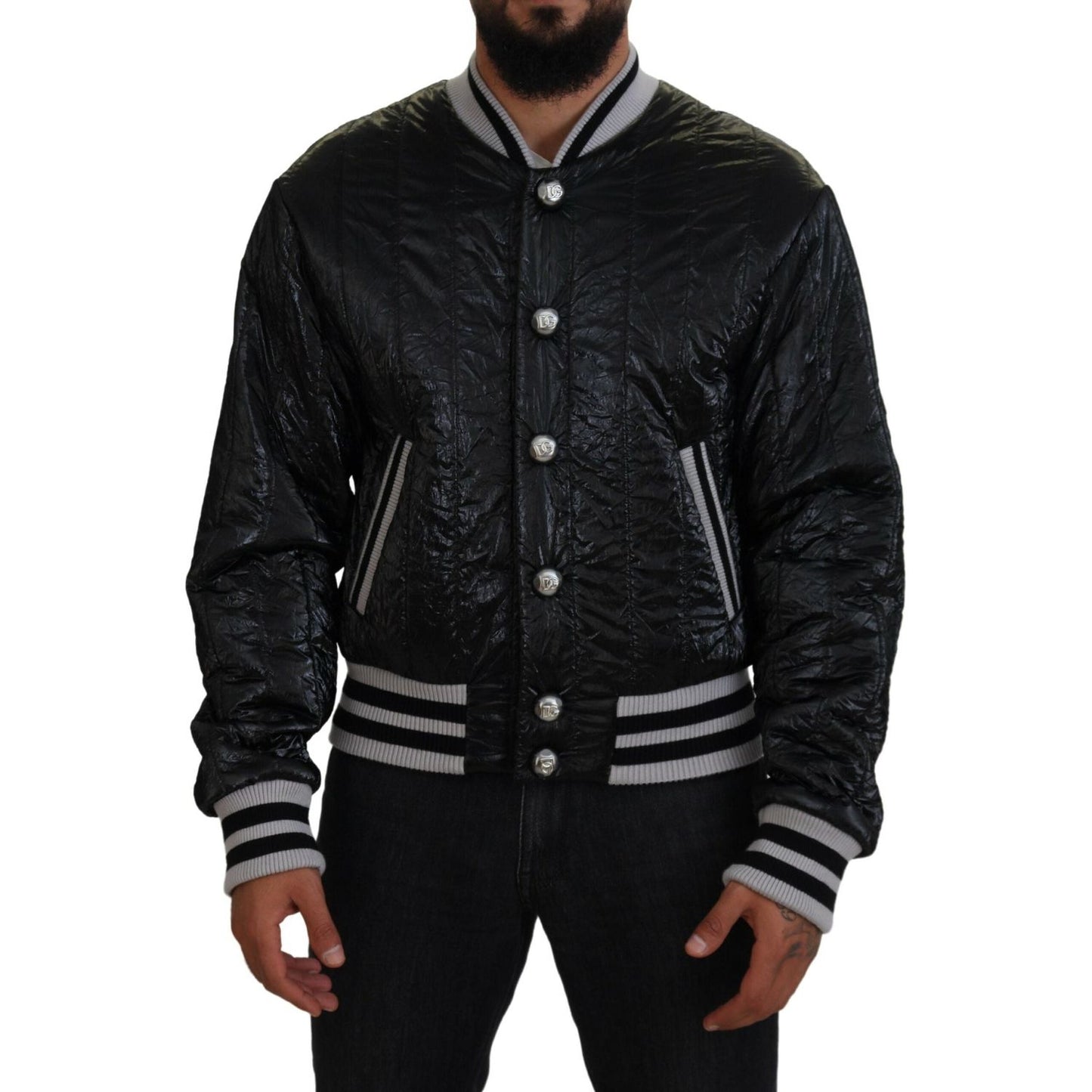 Dolce & Gabbana Sleek Black Bomber Jacket Dolce & Gabbana