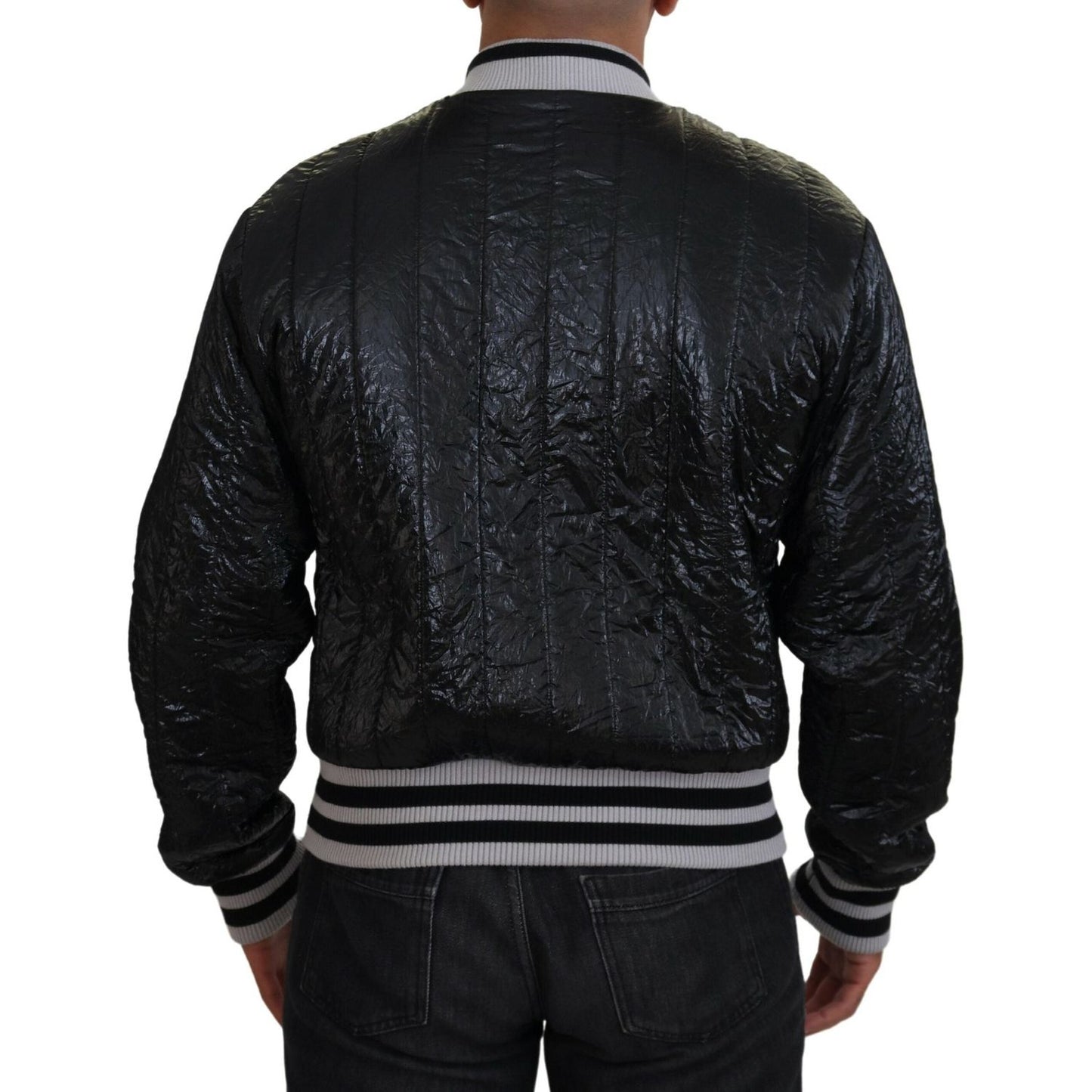 Dolce & Gabbana Sleek Black Bomber Jacket Dolce & Gabbana