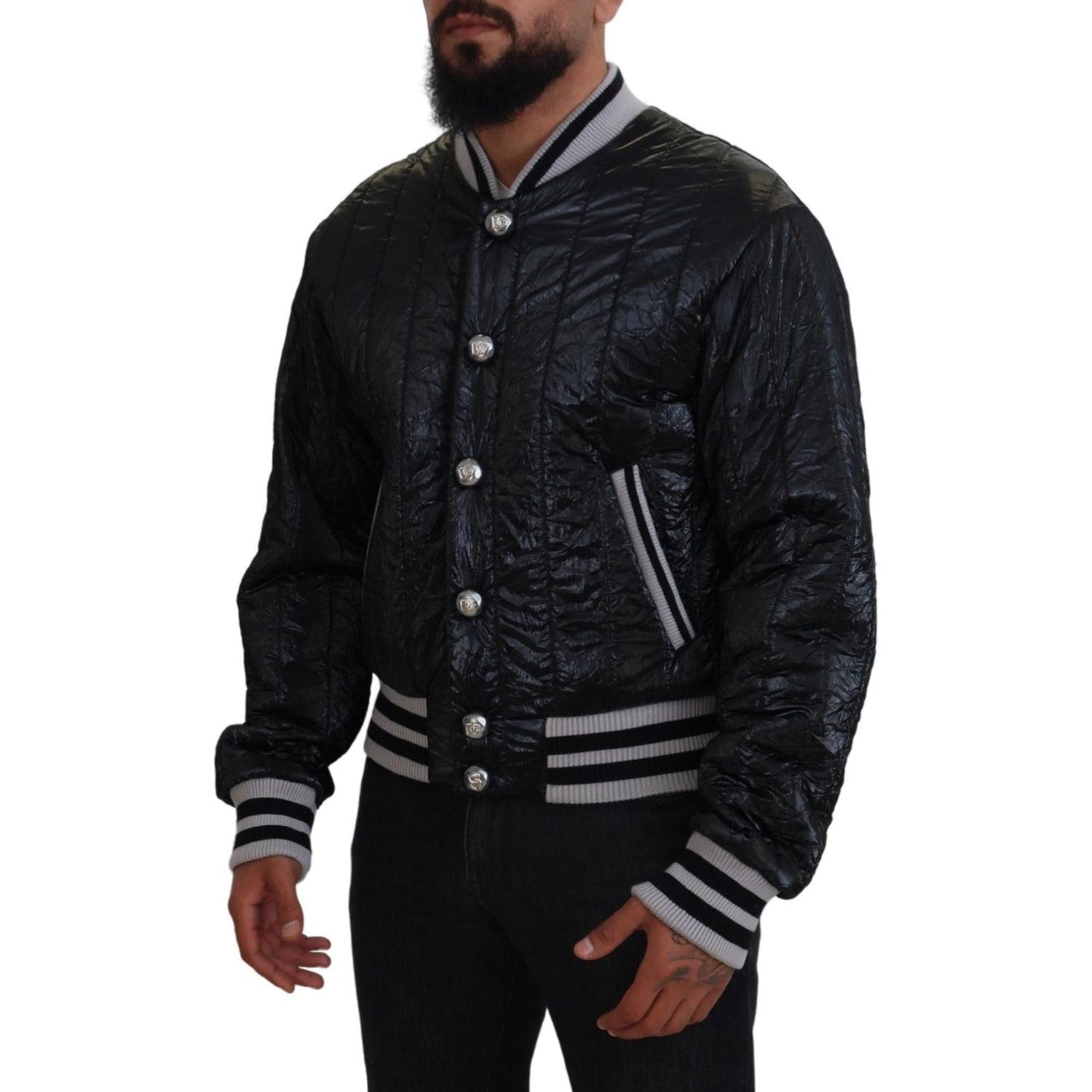 Dolce & Gabbana Sleek Black Bomber Jacket Dolce & Gabbana