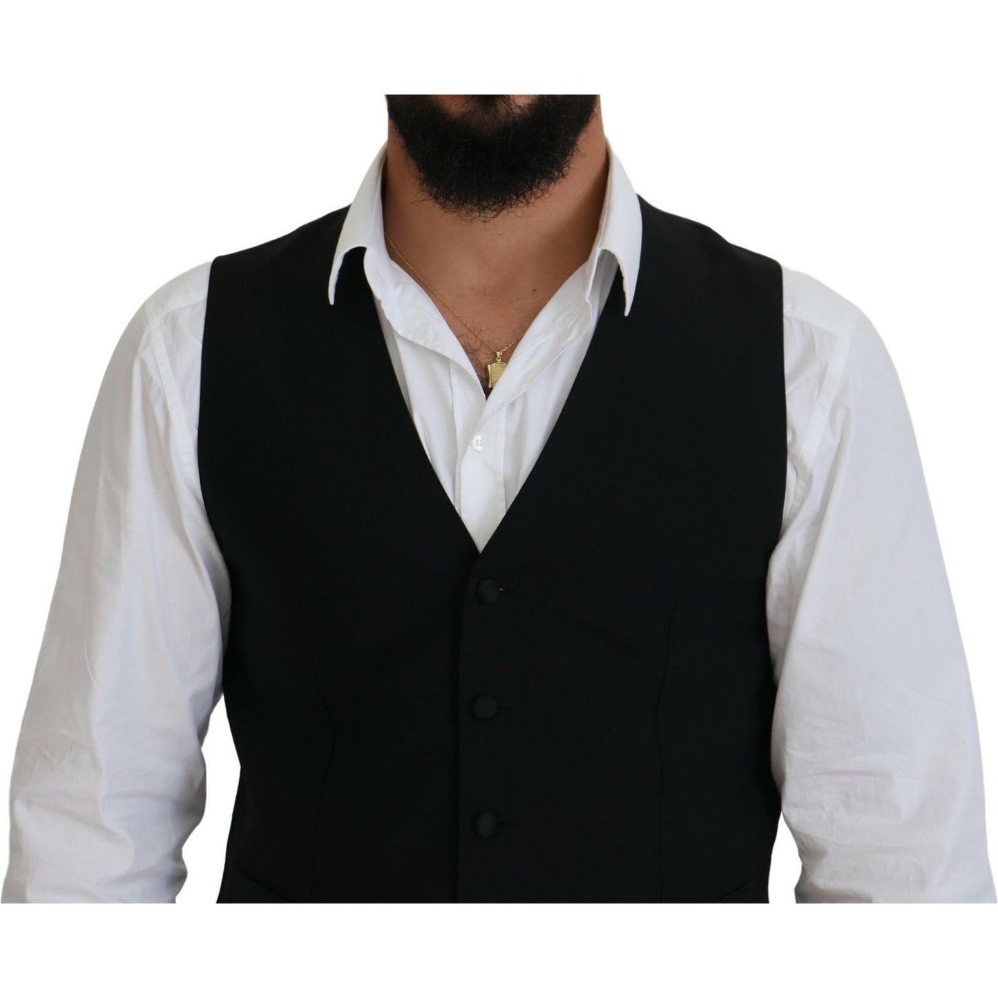 Dolce & Gabbana Elegant Black Formal Dress Vest Dolce & Gabbana