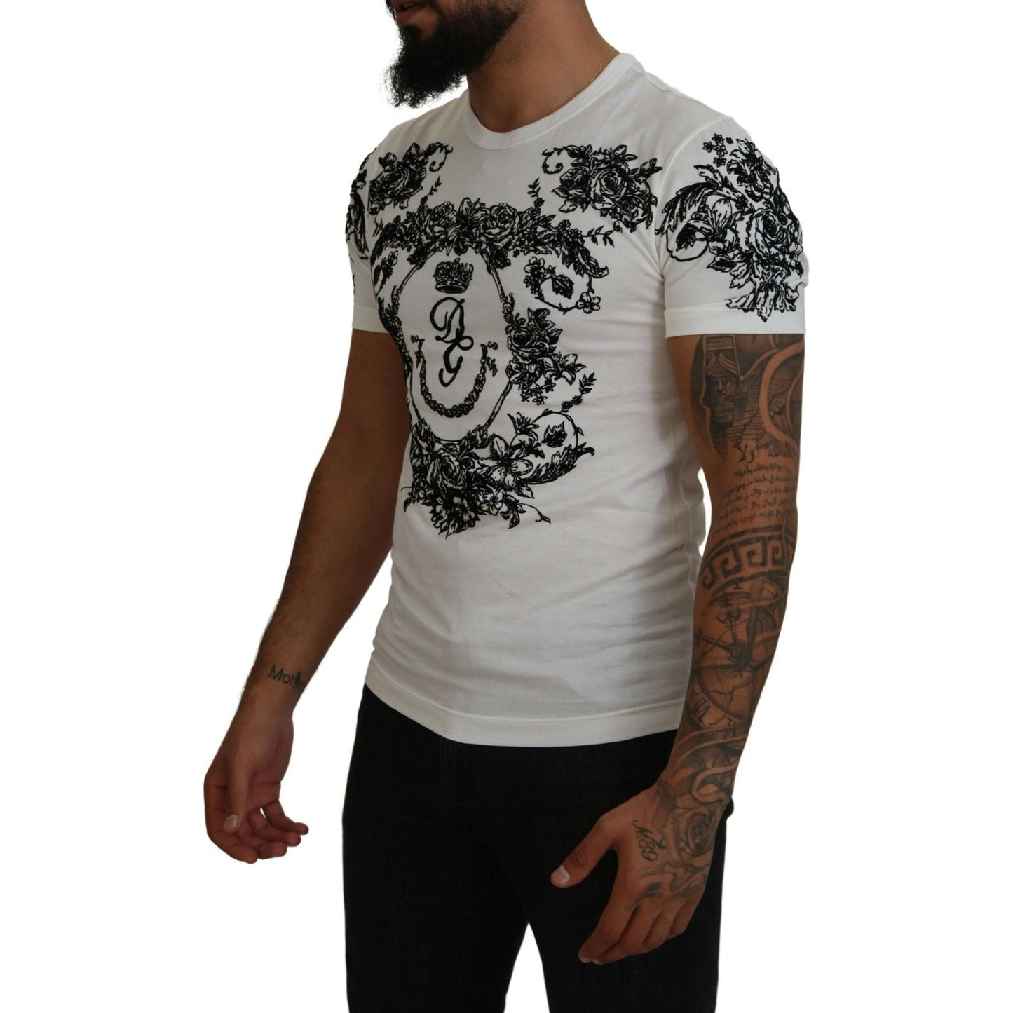 Dolce & Gabbana Elegant Floral Crown Tee Dolce & Gabbana