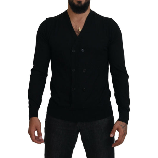 Dolce & Gabbana Elegant Black Cashmere Cardigan Sweater Dolce & Gabbana