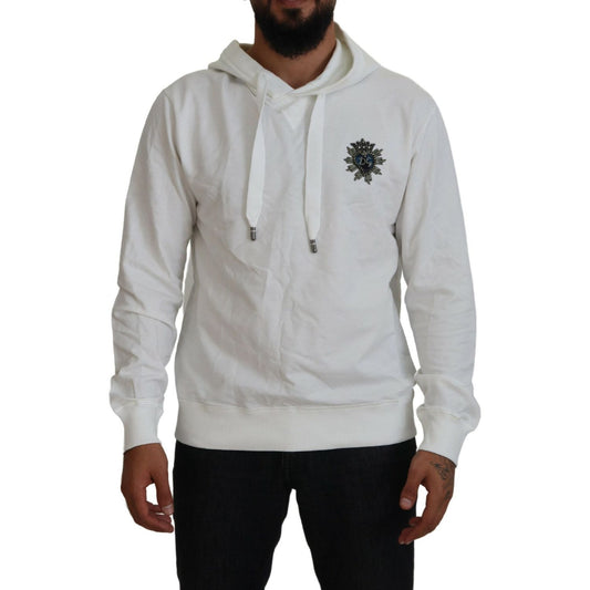 Dolce & Gabbana Elegant White Logo Hooded Sweatshirt Dolce & Gabbana