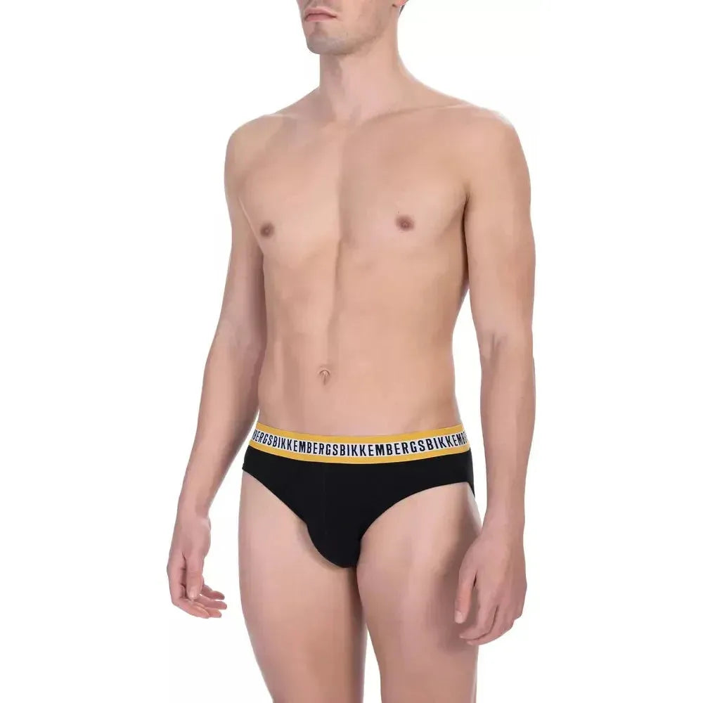 Bikkembergs Black Cotton Men Brief Bikkembergs