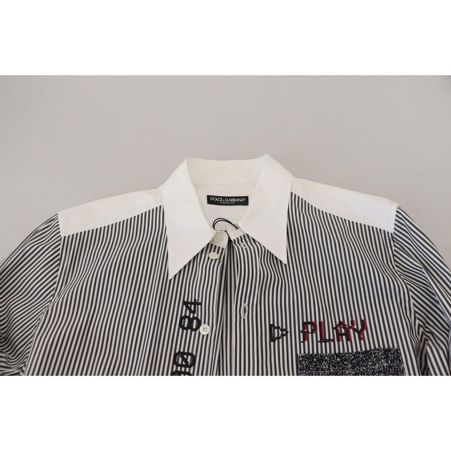 Dolce & Gabbana Classic Black and White Striped Button-Down Shirt Dolce & Gabbana