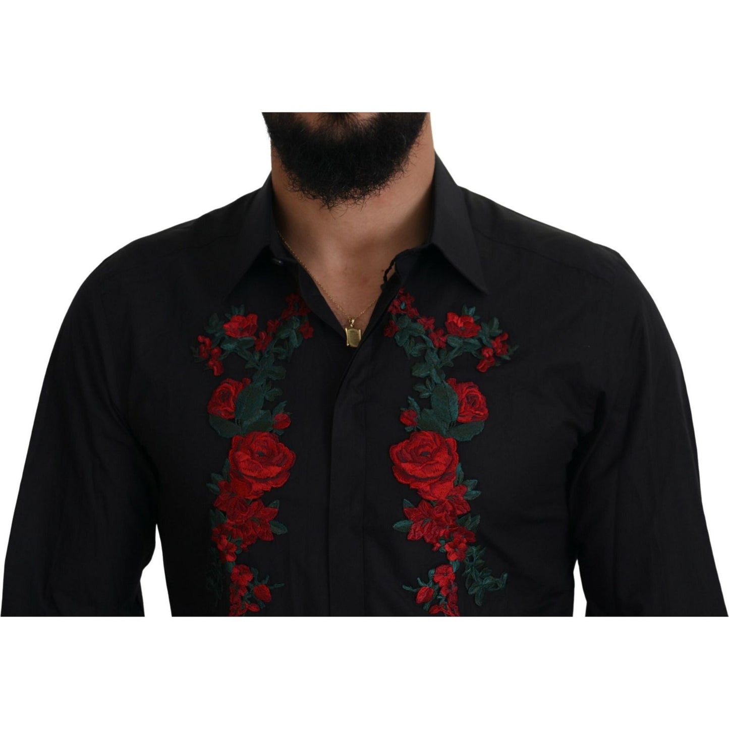 Dolce & Gabbana Elegant Floral Embroidered Cotton Shirt Dolce & Gabbana