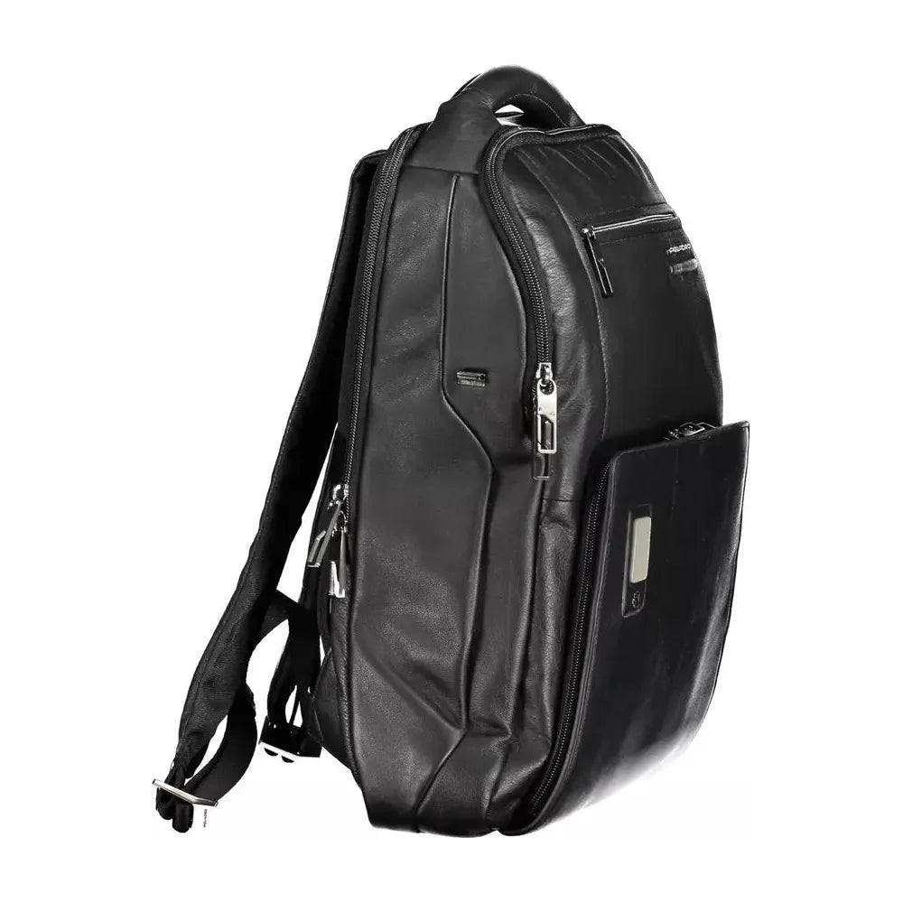 Piquadro Black Leather Men Backpack Piquadro