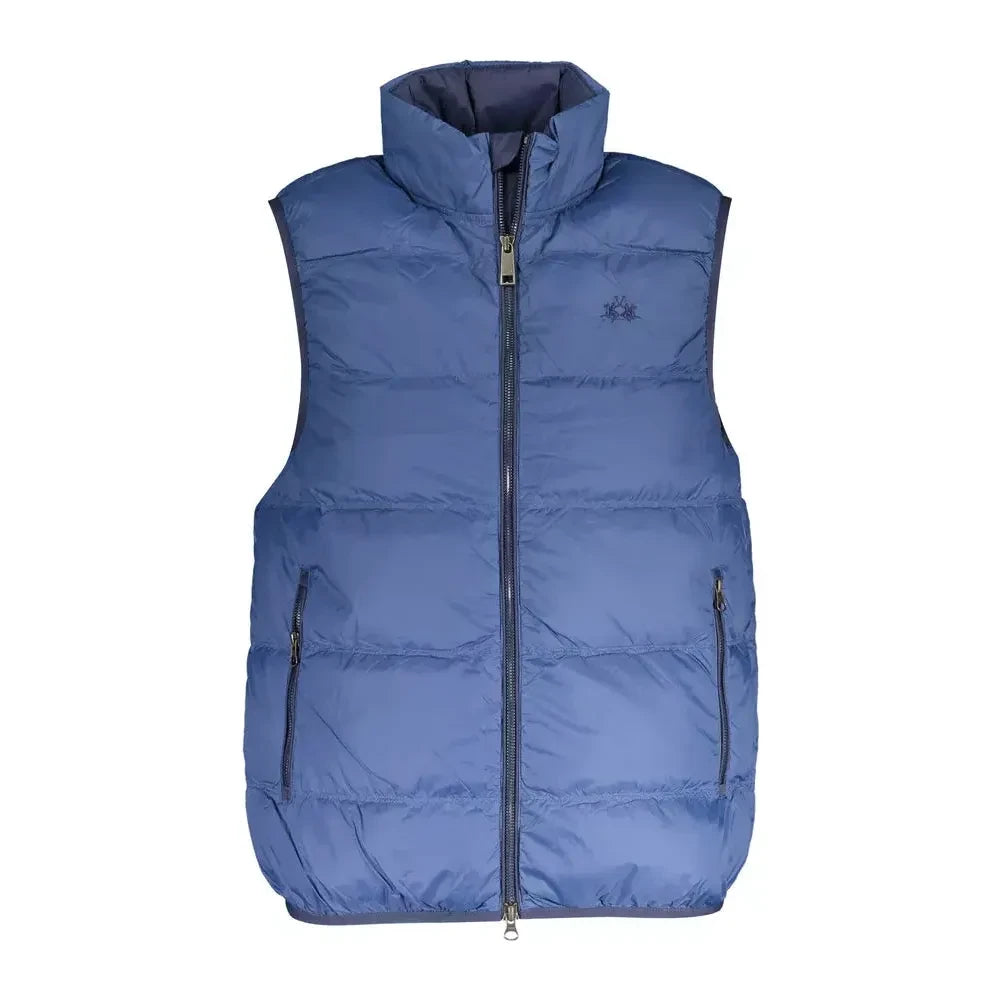 La Martina Blue Polyamide Men Jacket La Martina