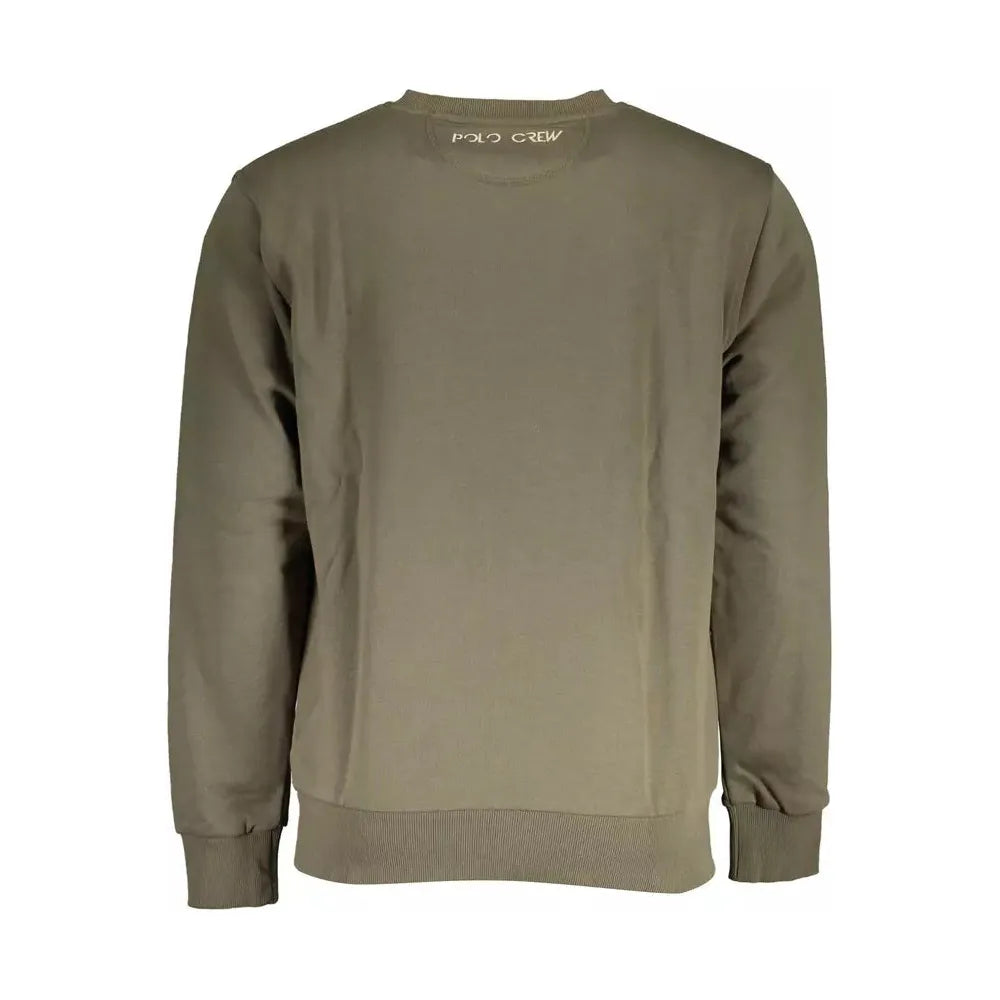 La Martina Green Cotton Men Sweater La Martina