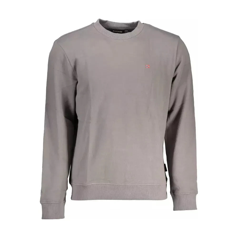 Napapijri Gray Cotton Men Sweater Napapijri