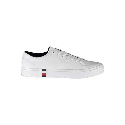 Tommy Hilfiger White Leather Men Sneaker Tommy Hilfiger