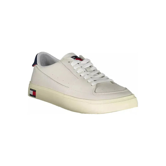 Tommy Hilfiger White Leather Men Sneaker Tommy Hilfiger