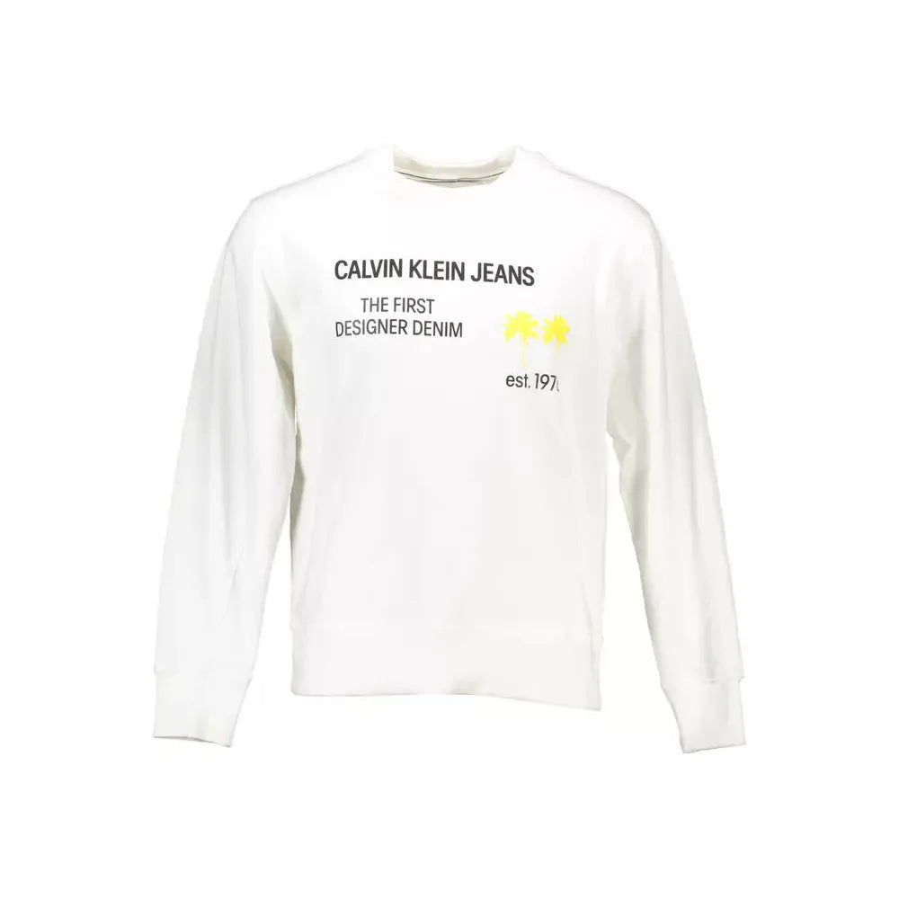 Calvin Klein White Cotton Men Sweater Calvin Klein