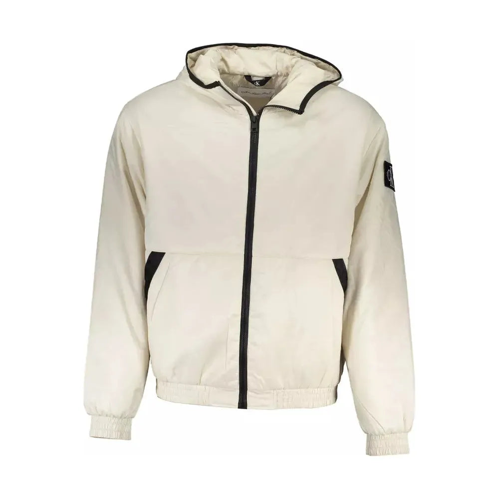 Calvin Klein Beige Polyester Men Jacket Calvin Klein