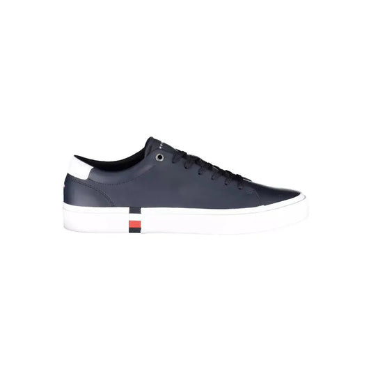 Tommy Hilfiger Blue Leather Men Sneaker Tommy Hilfiger