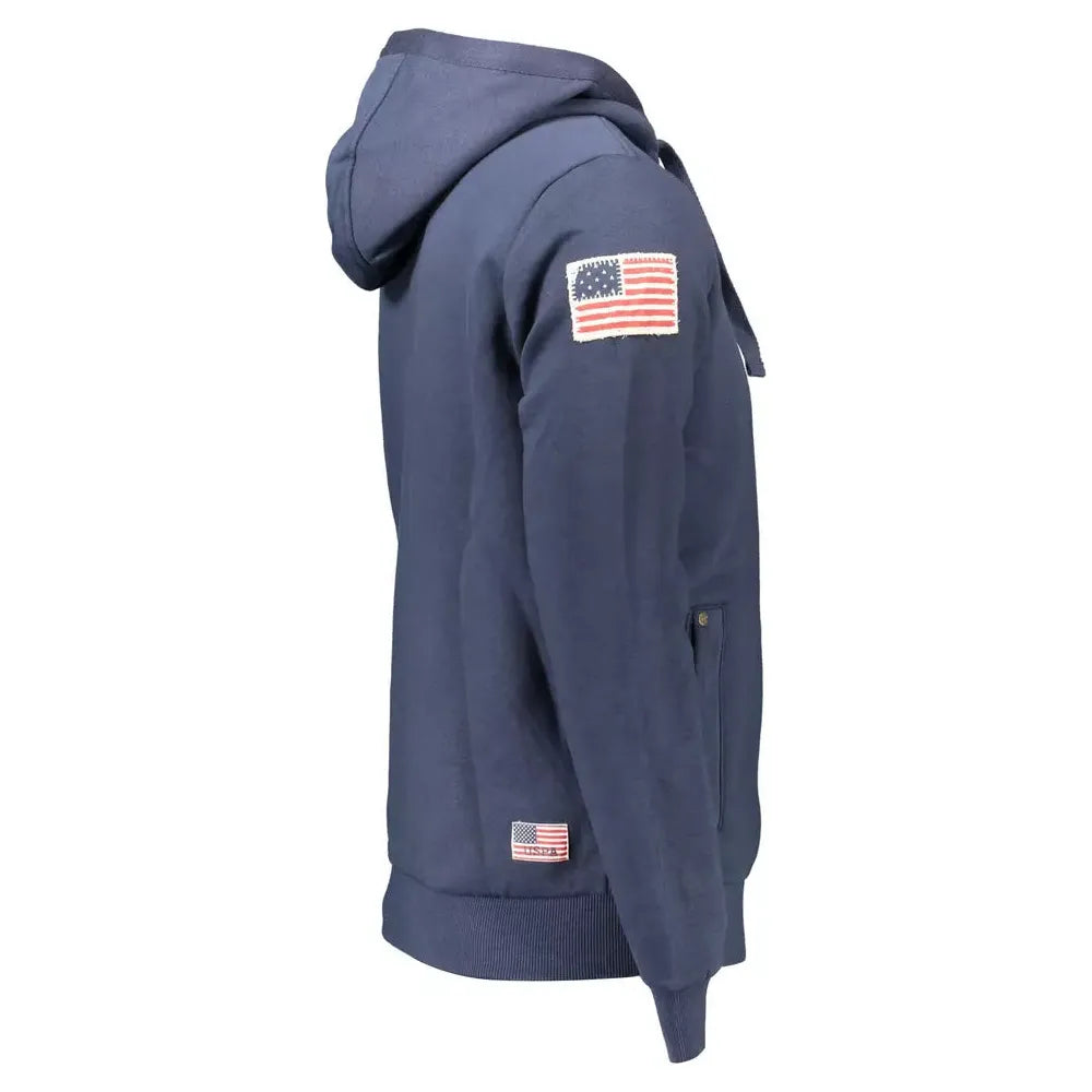 U.S. POLO ASSN. Blue Cotton Mens Hooded Sweater U.S. POLO ASSN.