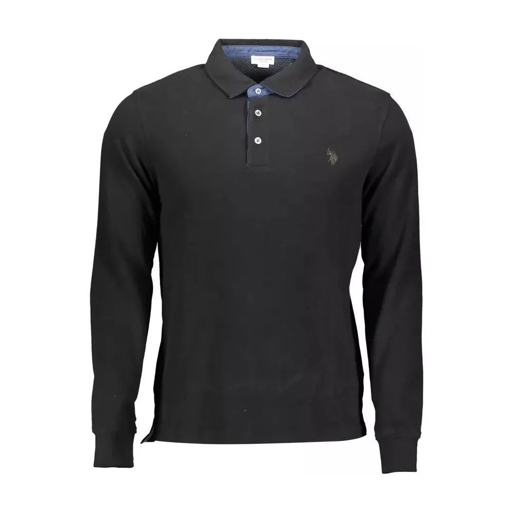 U.S. POLO ASSN. Black Cotton Men Polo Shirt U.S. POLO ASSN.