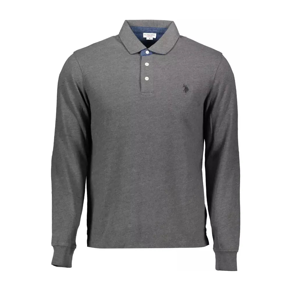 U.S. POLO ASSN. Gray Cotton Men Polo Shirt U.S. POLO ASSN.