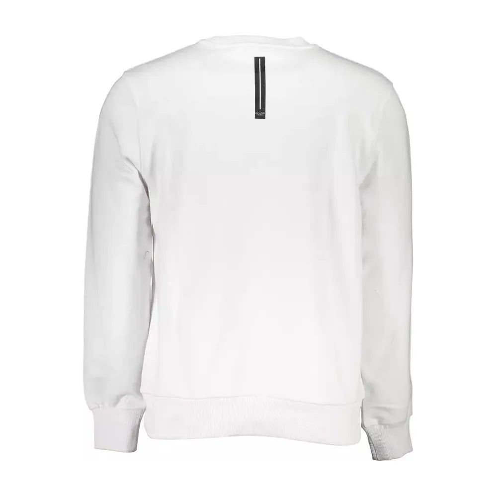 Cavalli Class White Cotton Men Sweater Cavalli Class