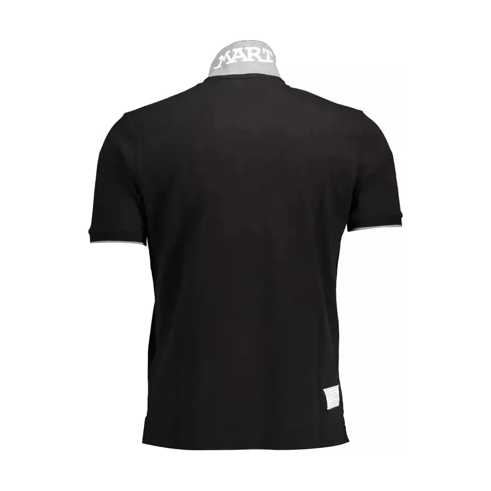 La Martina Black Cotton Men Polo Shirt La Martina