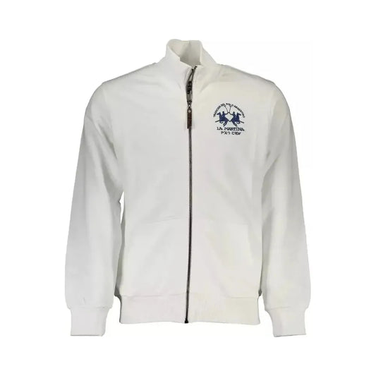 La Martina White Cotton Men Sweater La Martina