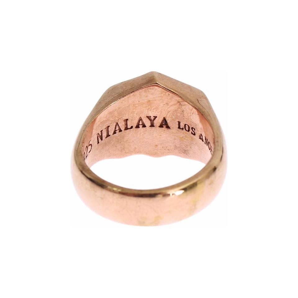 Nialaya Chic Pink Gold Plated Sterling Silver Ring Nialaya