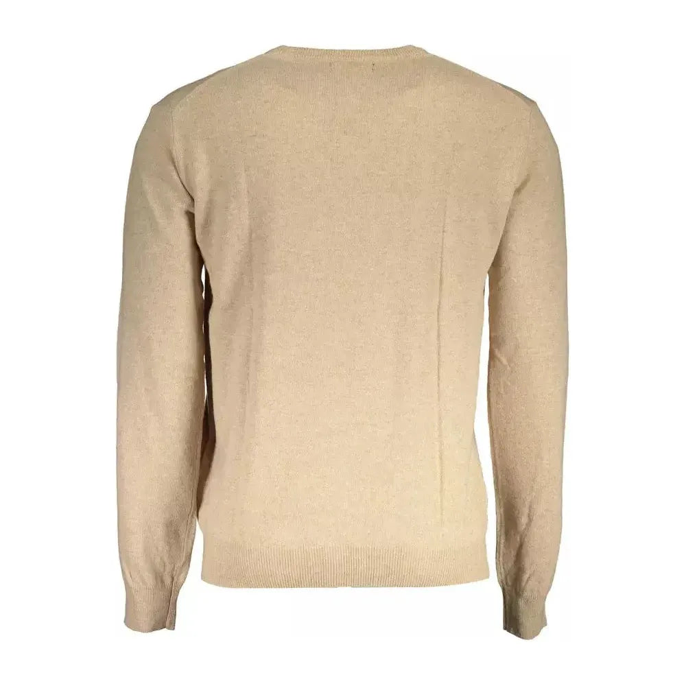 La Martina Beige Wool Men Sweater La Martina